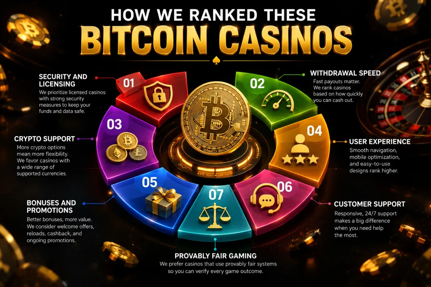 How We Ranked These Bitcoin Casinos